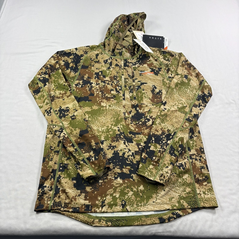 Sitka Core Lightweight Hoodie Men M Camo 1/2 Zip Jacket Optifade Hunting NEW